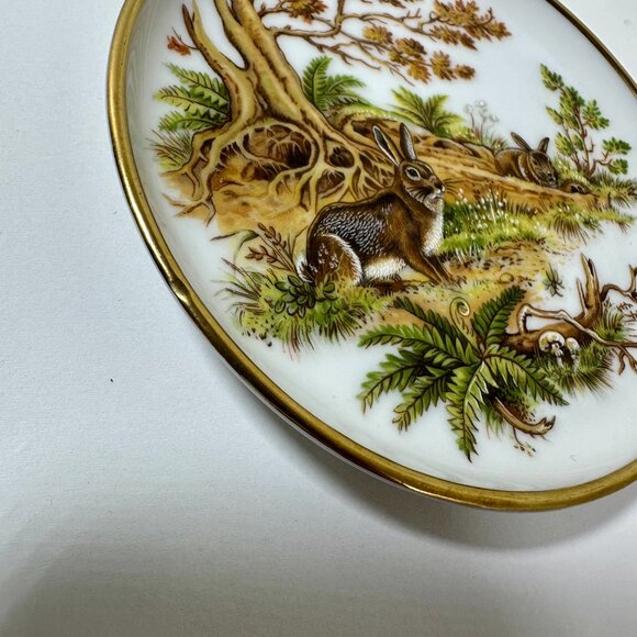 AK Kaiser Porcelain Trinket 4" Plates Coasters Germany Wildlife/Flowers Set Of 4 - Picture 10 of 11